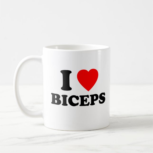 Mug I Love Biceps Funny Girls Night Social Gym Cadeau (Gauche)