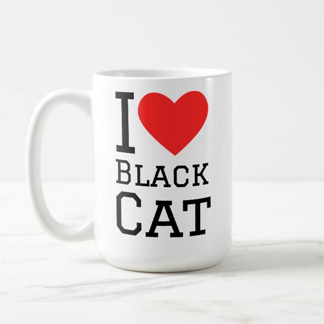 Mug I love black cat  (Gauche)