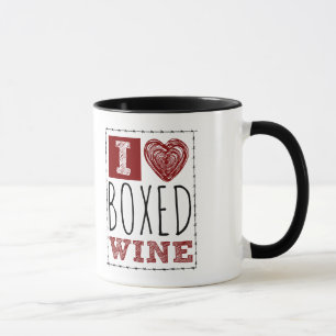 Mug I Love Boxed Wine Barbed Wire Heart
