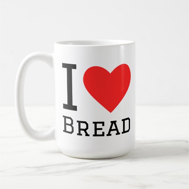Mug I love bread square sticker (Gauche)