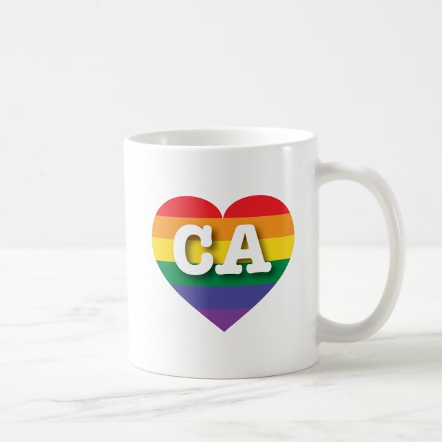 Mug I Love California Rainbow Heart (Droite)
