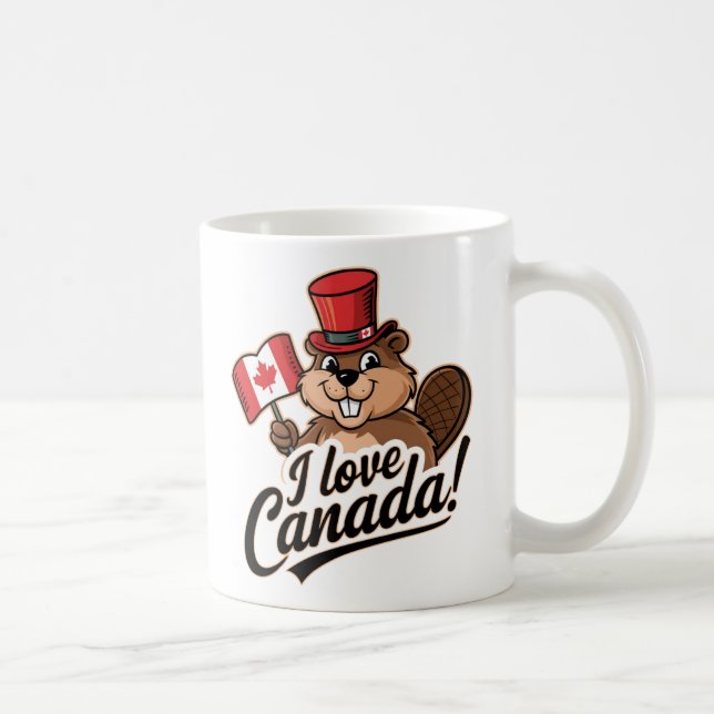 Mug I Love Canada Beaver Design (Droite)