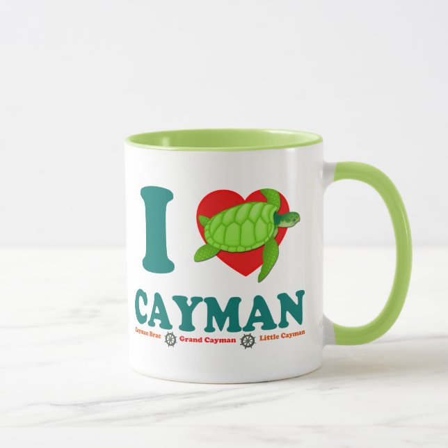 Mug I Love Cayman Caribbean Style Souvenir (Droite)