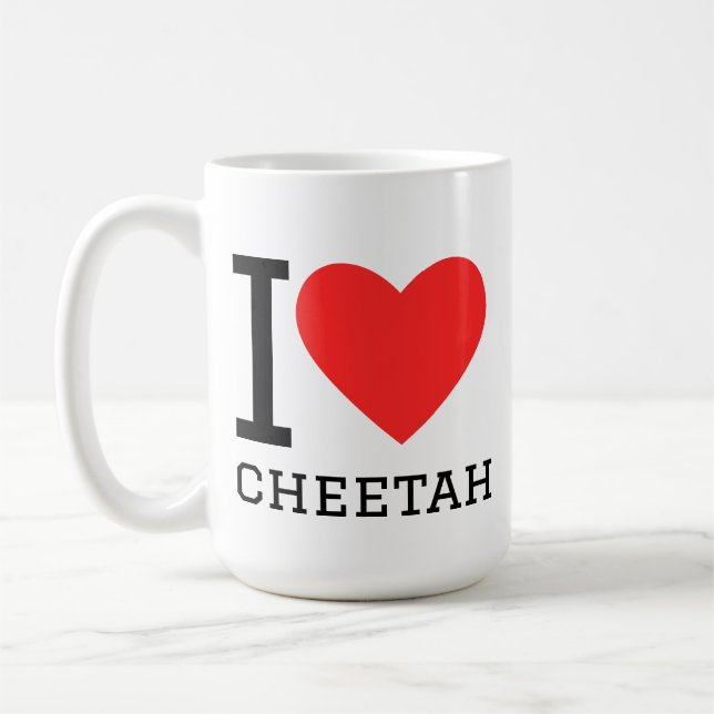 Mug I love cheetah  (Gauche)