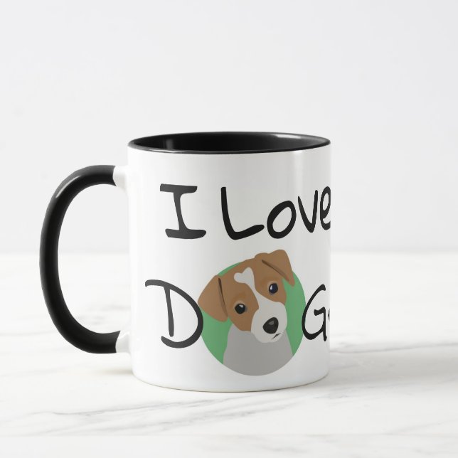 Mug I Love Chiens Jack Russell et Coeur (Gauche)