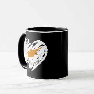 Mug I Love Chypre - Coeur du drapeau chypriote