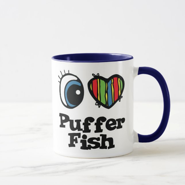 Mug I Love (Coeur) Puffer Fish (Droite)