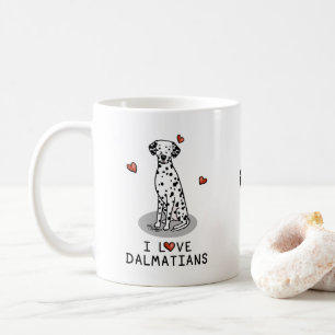 Mug I Love Dalmatians (noir 1) Coeurs mignons