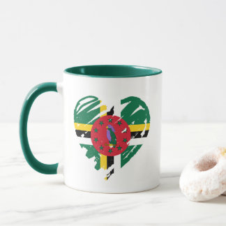 Mug I Love Dominica - Dominicain Drapeau Coeur