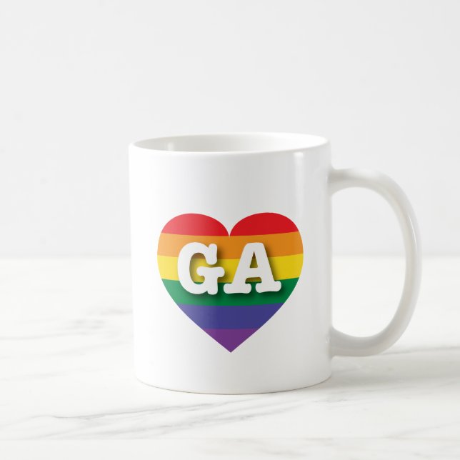 Mug I Love Georgia Rainbow Heart (Droite)