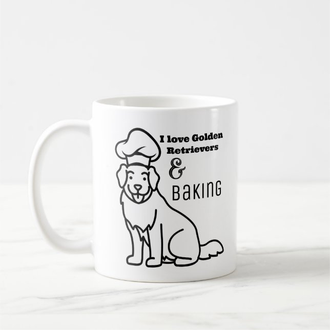 Mug I Love Golden Retrievers et Baking Line Art (Gauche)