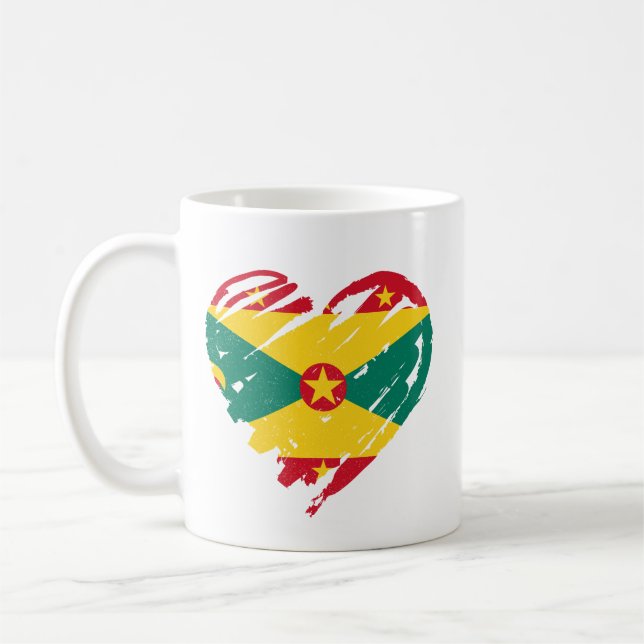 Mug I Love Grenade - Grenade Drapeau Forme de coeur (Gauche)