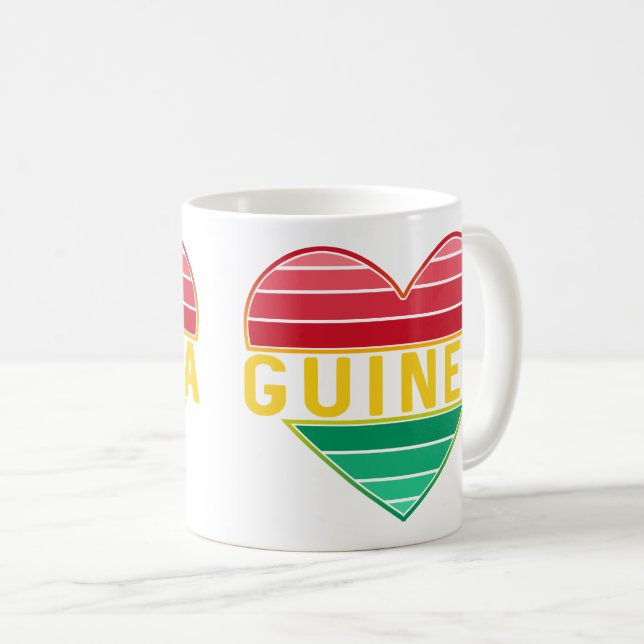 Mug I Love Guinée, Coeur guinéen (Devant droit)