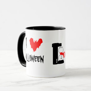 Mug I Love Halloween et café noir personnalisable