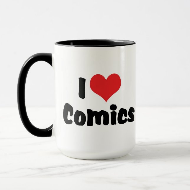 Mug I Love Heart Comics - Comic Book Lover (Gauche)