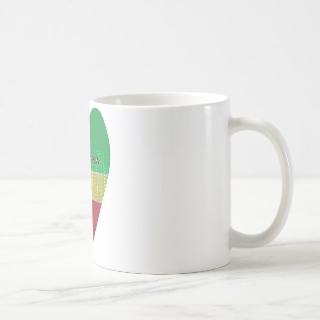 Mug I Love Heart Ethiopie : Drapeau Art Motif (Droite)