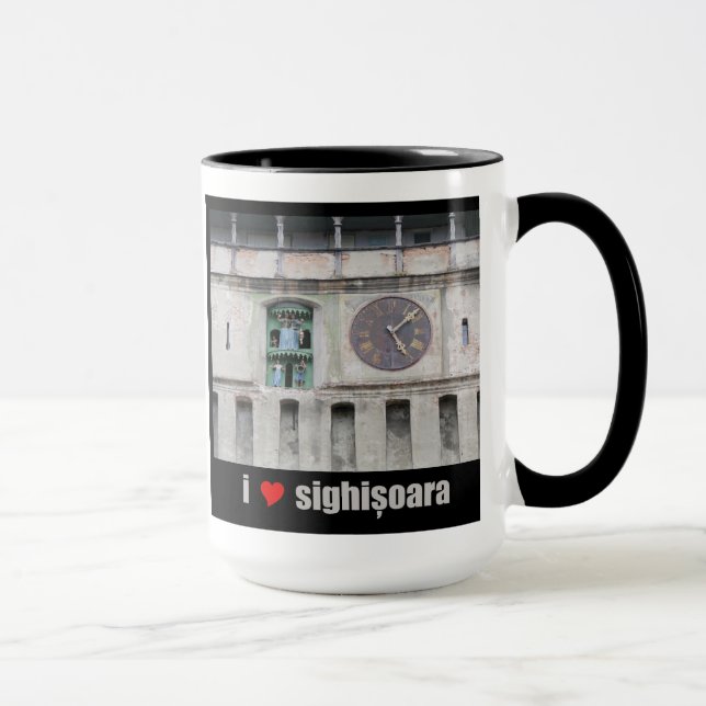 Mug I Love / Heart Sighisoara (Roumanie) / Clock Tower (Droite)