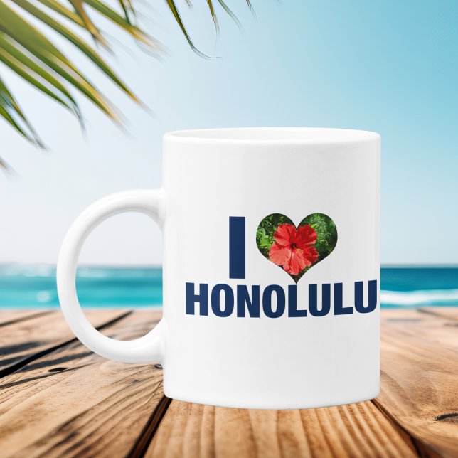 Mug I Love Honolulu Cute Hawaiian Hibiscus Flower (Créateur téléchargé)