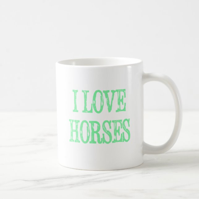 Mug I Love Horses Pale Green (Droite)