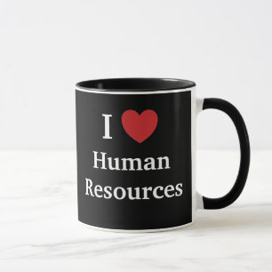 Mug I Love Human Resources Me Love, Black & Red