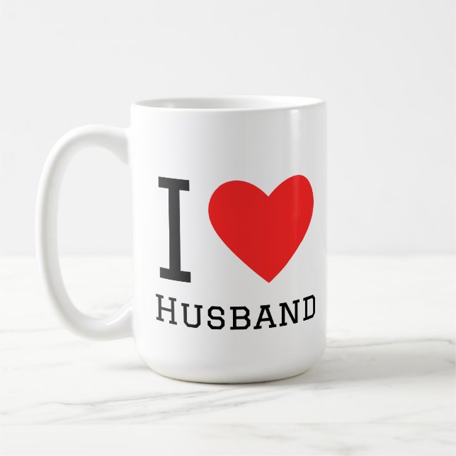 Mug I love husband square sticker (Gauche)