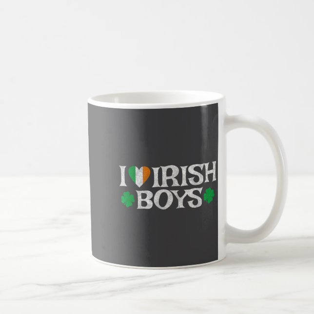 Mug I Love Irish Boys Lucky Shamrock Heart Ireland Fla (Droite)