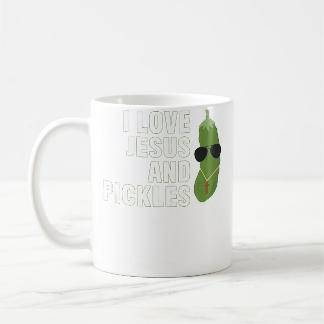 Mug I Love Jesus And Pickles Christian Boys Girls Wome (Gauche)