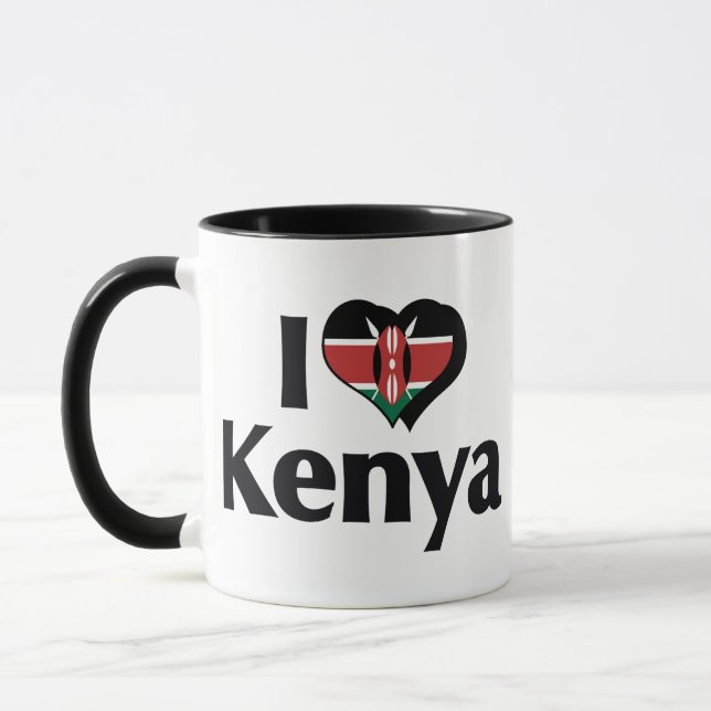 Mug I Love Kenya Flag (Gauche)