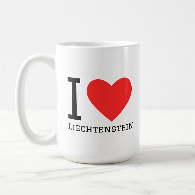 Mug I love Liechtenstein square sticker (Gauche)