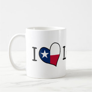 Mug I Love Lubbock Texas Flag Heart