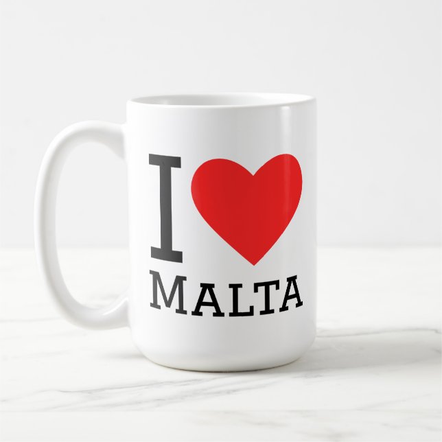 Mug I love Malta square sticker (Gauche)
