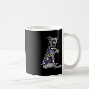 Mug I Love Maman Funny Pitbull Chien Tatouage Fleur Mè