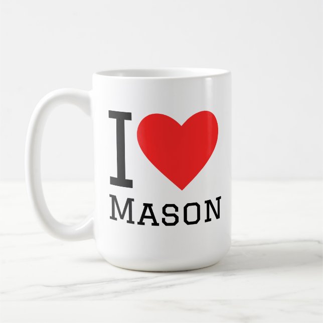 Mug I love Mason Sticker (Gauche)