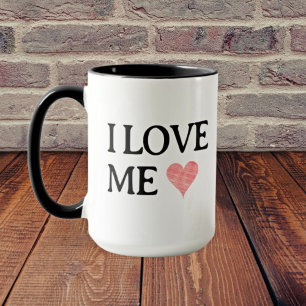 Mug I LOVE ME with Scribble Red Heart - Personnalisabl
