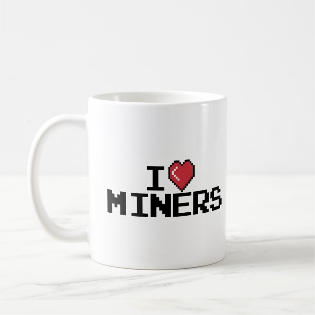 Mug I Love Miners Red Heart Funny Mineurs mineurs mine (Gauche)