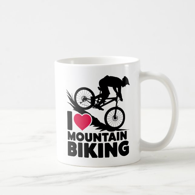 Mug I Love Mountain VTT Silhouette Design (Droite)