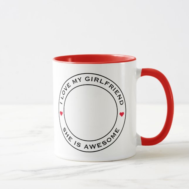 Mug I Love My Awesome Girlfriend Photo Texte Coeur (Droite)