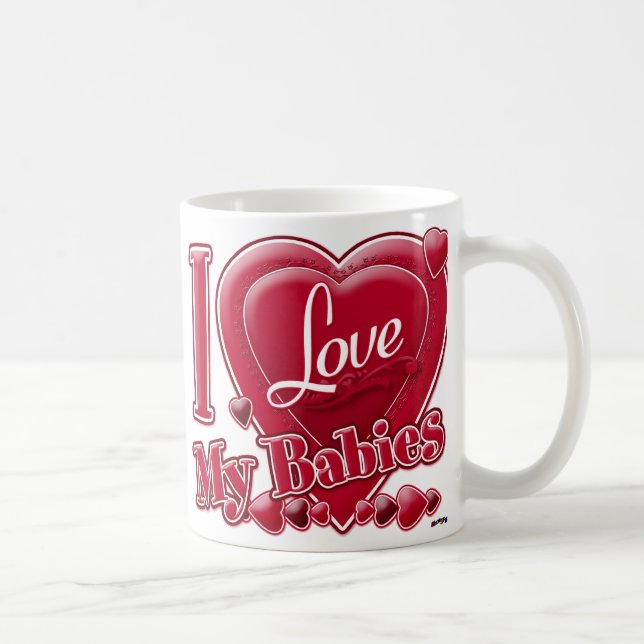 Mug I Love My Babies rouge - coeur (Droite)