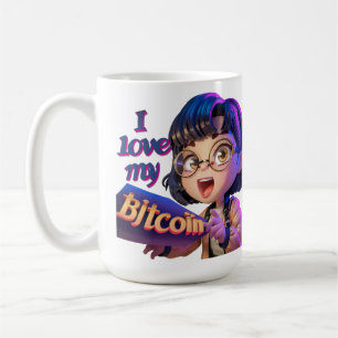 Mug I Love My Bitcoin - Design de dessin animé