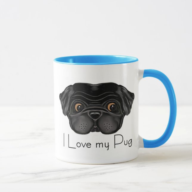 Mug I Love My Black Carlin mignon Carlin noir et Citat (Droite)