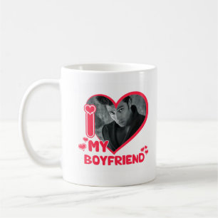 Mug I Love My Boyfriend Coeur Personnalisé Photo Love 