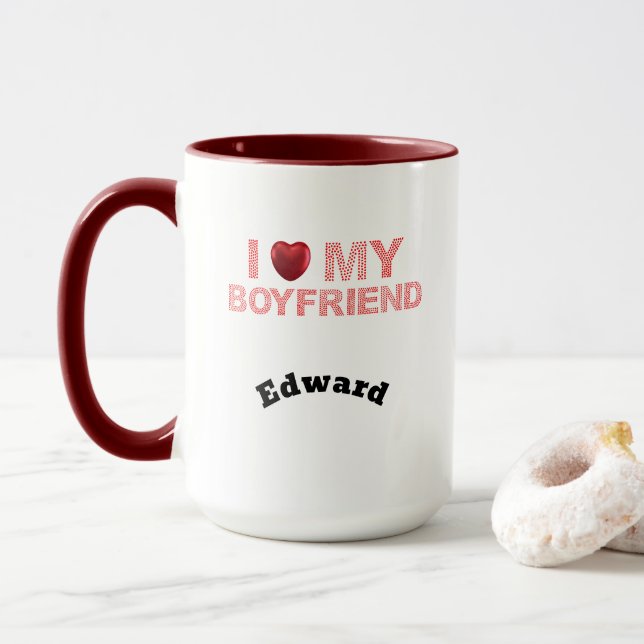 Mug I Love my Boyfriend deux tons (Avec donut)