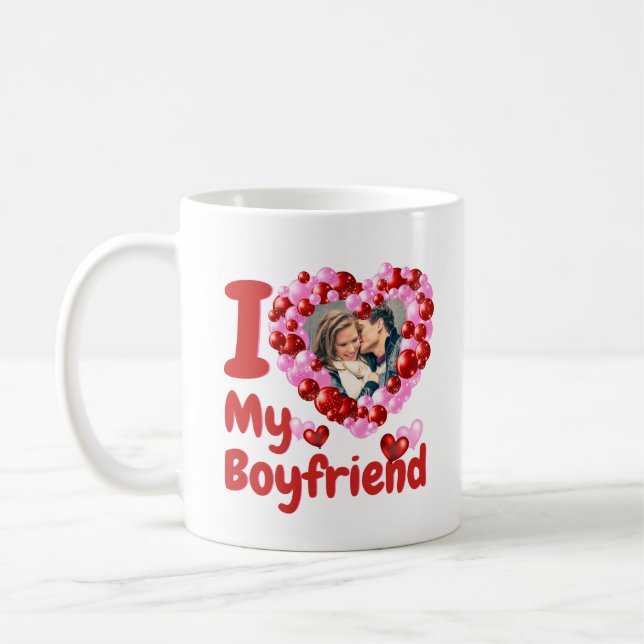 Mug I Love My Boyfriend Photo personnalisée (Gauche)
