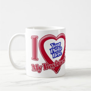 Mug I Love My Boyfriend Photo Red Heart