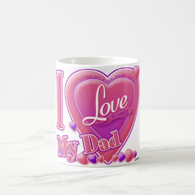 Mug I Love My Dad rose/violet - coeur (Centre)
