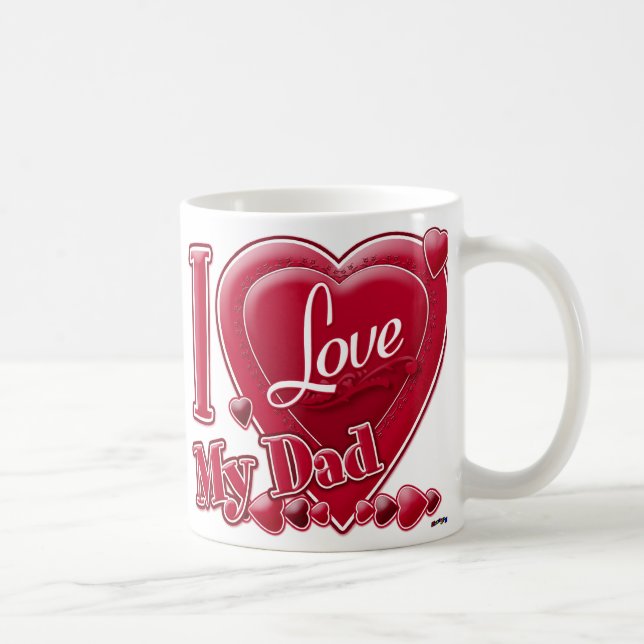 Mug I Love My Dad rouge - coeur (Droite)