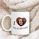 Mug I Love My Girlfriend Boyfriend Custom Photo Text<br><div class="desc">Upload a photo, and easily create your personalized mug. Click EDIT USING DESIGN TOOL to change the text color. You can TRANSFER this DESIGN on other Zazzle products and adjust it to fit most of the Zazzle items. Standard Studio designs are made in high-resolution vector graphics for a professional print....</div>