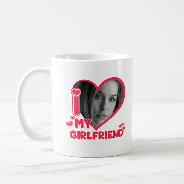 Mug I Love My Girlfriend Coeur Personnalisé Photo Love (Gauche)
