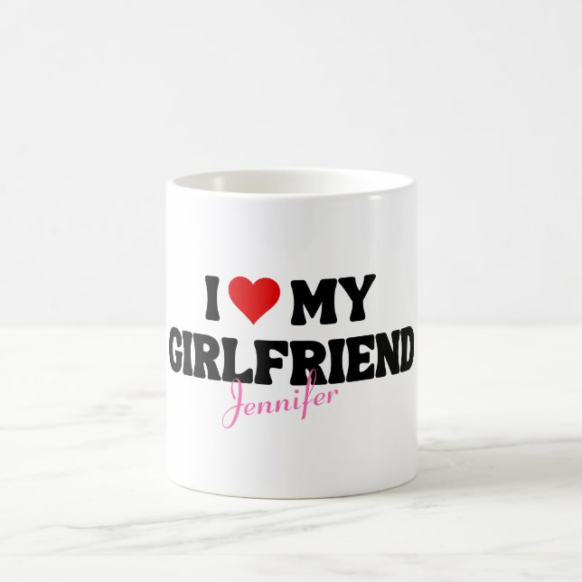 Mug I Love My Girlfriend Coeur Romantique Nom personna (Centre)