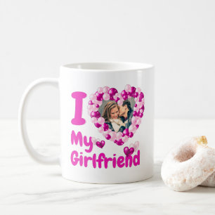 Mug I Love My Girlfriend Hot Pink Photo personnalisée